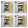 Uittrekframe met 3 opberg plateaus voor keukenkasten met breedte 400 mm