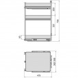 Uittrekframe met 3 opberg plateaus voor keukenkasten met breedte 400 mm