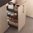 Uittrekframe met 3 opberg plateaus voor keukenkasten met breedte 400 mm