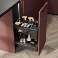 Uittrekframe met manden en bakjes voor keukenkasten met breedte 400 mm