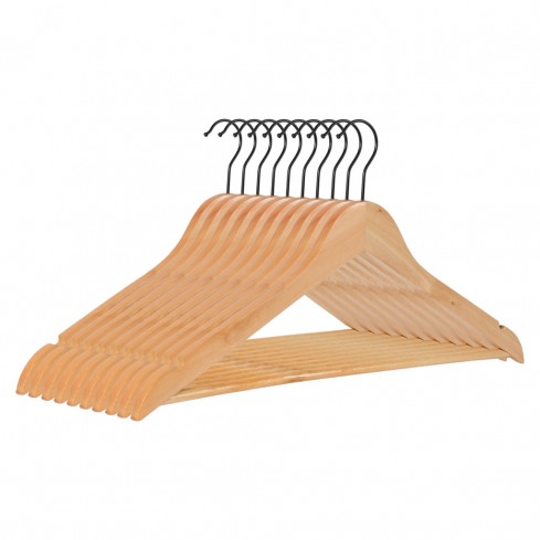 Kledinghanger A kwaliteit, blank gelakt zwarte haak 