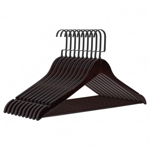 Kledinghanger A kwaliteit, antique gelakt platte zwarte haak 