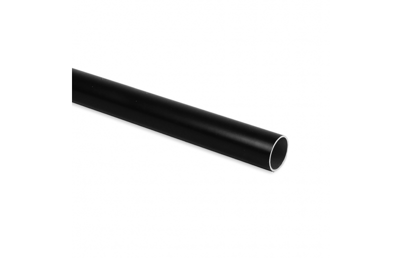 Kledingroede aluminium zwart rond 28.5 mm, lengte 90 -115 - 235 cm