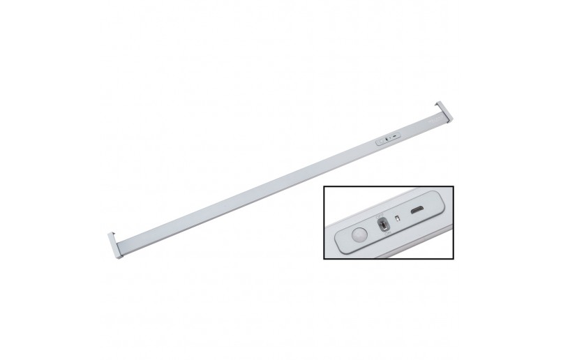 Kledingroede met LED verlichting (oplaadbaar) zilvergrijs