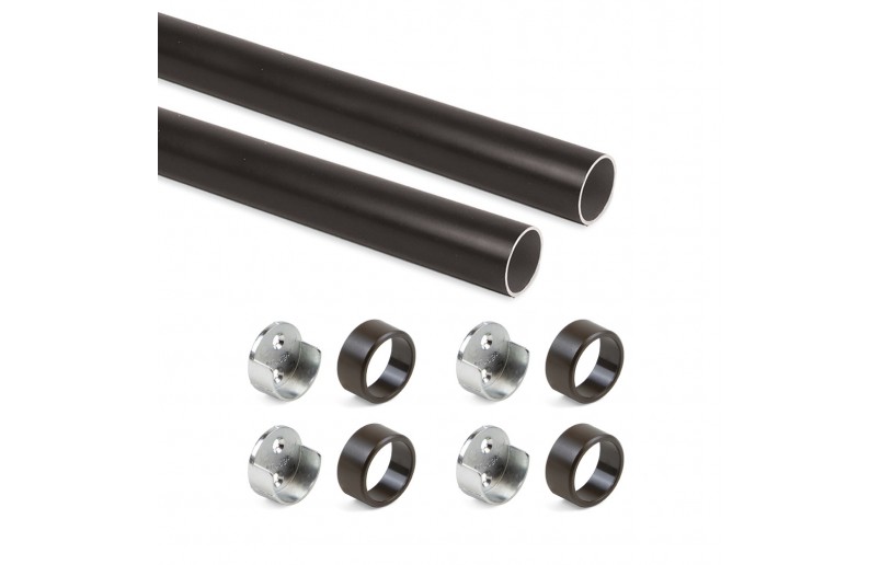 Kledingroede rond mokka ( 2 stuks ) in complete set