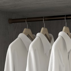 Kledingroede rond mokka ( 2stuks ) in complete set, lengte 115 cm