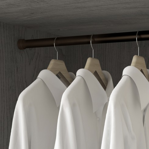 Kledingroede rond mokka ( 2stuks ) in complete set, lengte 75 cm