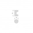 Knop Panama cilinder zwart 20 mm