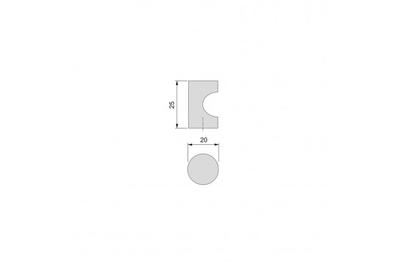 Knop Panama cilinder zwart 20 mm