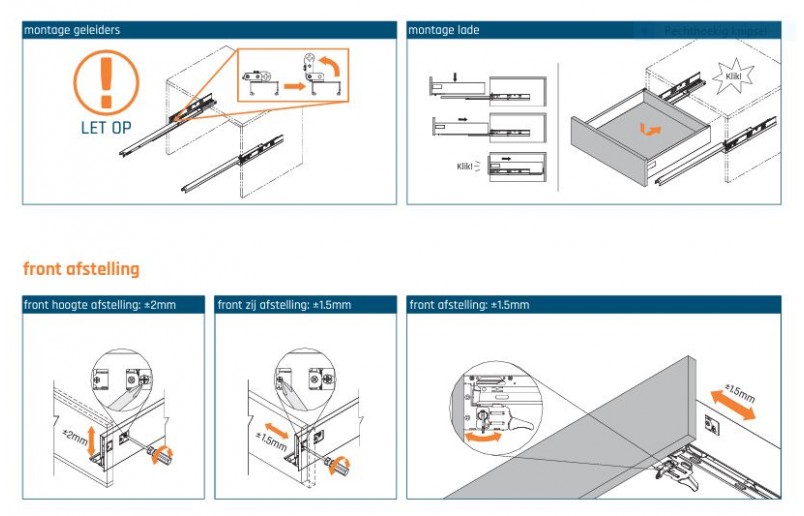 Slimbox ladenset 80 mm hoog wit