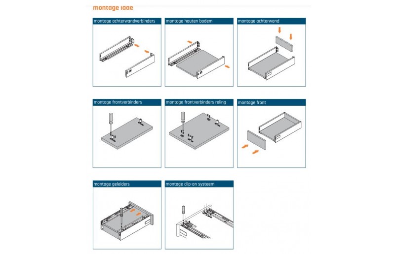 Slimbox ladenset 80 mm hoog wit
