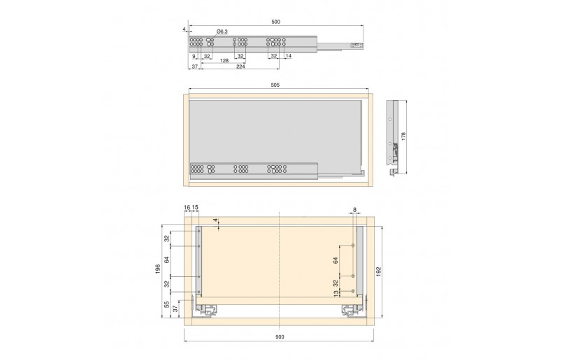 Universele lade-set tot 90 cm breed