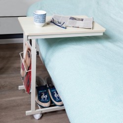 Laptoptafel wit - bijzettafel / bedtafel verstelbaar en verrijdbaar