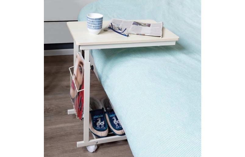 Laptoptafel wit - bijzettafel / bedtafel verstelbaar en verrijdbaar