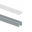 Aluminium inbouwprofiel smal voor ledstrips, mat zilver