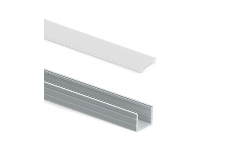 Aluminium inbouwprofiel smal voor ledstrips, mat zilver