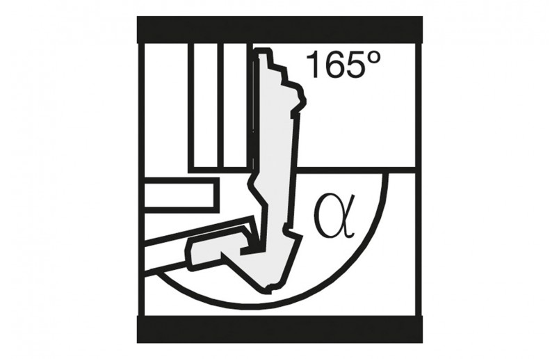 Inbouwscharnier 165 graden - ISS78