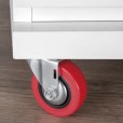Meubelwielen rood rubber in set á 4 stuks 64 mm hoog