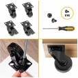 Meubelwielen zwart in set - MWZW