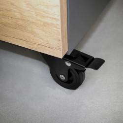 Meubelwielen zwart rubber in set á 4 stuks 102 mm hoog