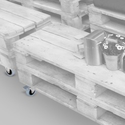 Meubelzwenkwiel grijs rubber in set á 4 stuks 64 mm hoog