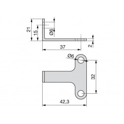 Montagebeugel T-model, per verpakking van 100 stuks