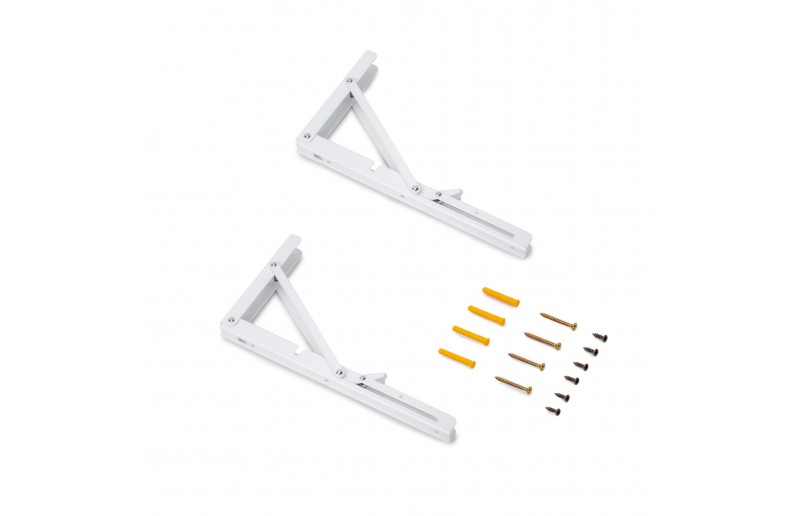 Plankdrager neerklapbaar 300mm wit, set á 2 stuks