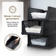 Organizer voor kasten, set á 3 stuks zwart