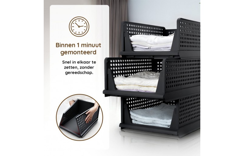 Organizer voor kasten, set á 3 stuks zwart