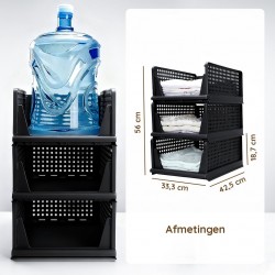 Organizer voor kasten, set á 3 stuks zwart