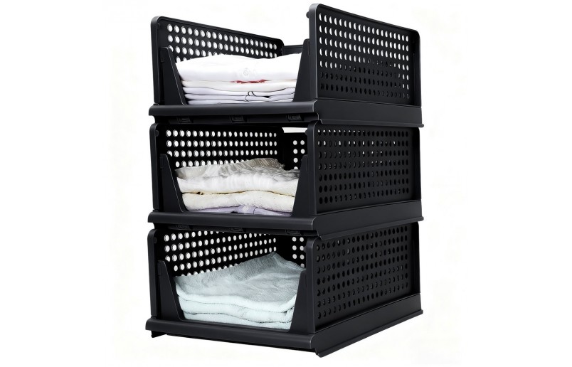 Organizer voor kasten, set á 3 stuks zwart