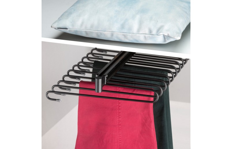Uittrekbaar pantalonrek zwart voor 11 pantalons