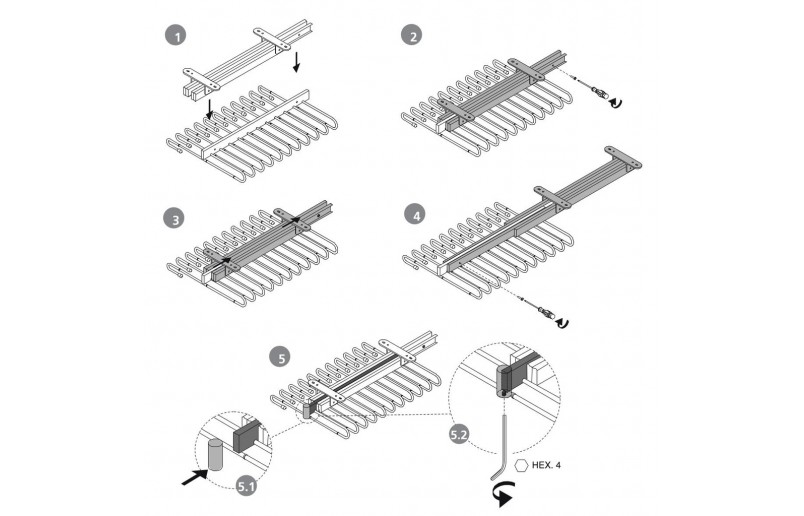Uittrekbaar pantalonrek zwart voor 11 pantalons