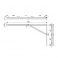Neerklapbare plankendrager 400 mm wit, set á 2 stuks