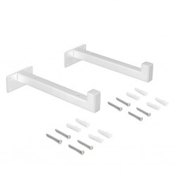 Plankdrager square wit staal, set á 2 stuks