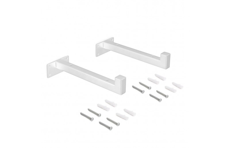 Plankdrager square wit staal, set á 2 stuks