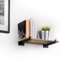 Plankdrager square zwart staal, set á 2 stuks