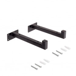 Plankdrager square zwart staal, set á 2 stuks
