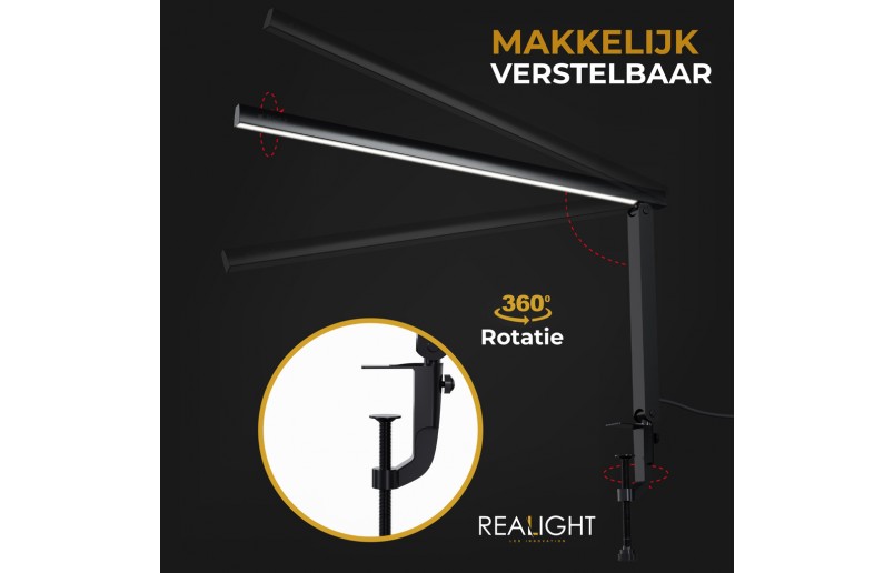 Bureaulamp Leeslamp roteerbaar met dimfunctie en kleurstanden - RL900BER