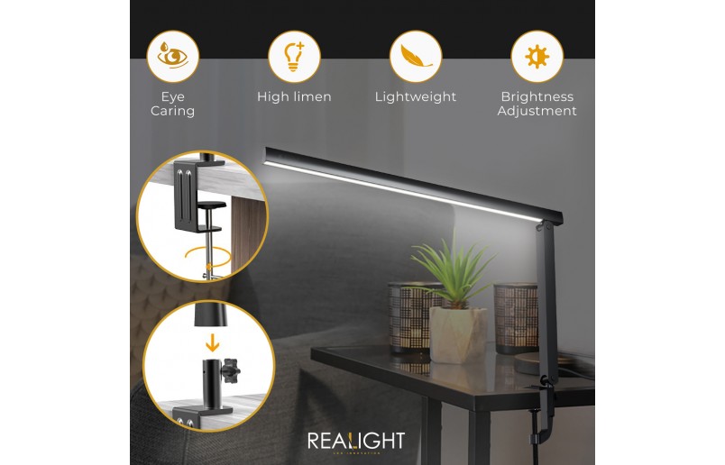 Bureaulamp Leeslamp roteerbaar met dimfunctie en kleurstanden - RL900BER