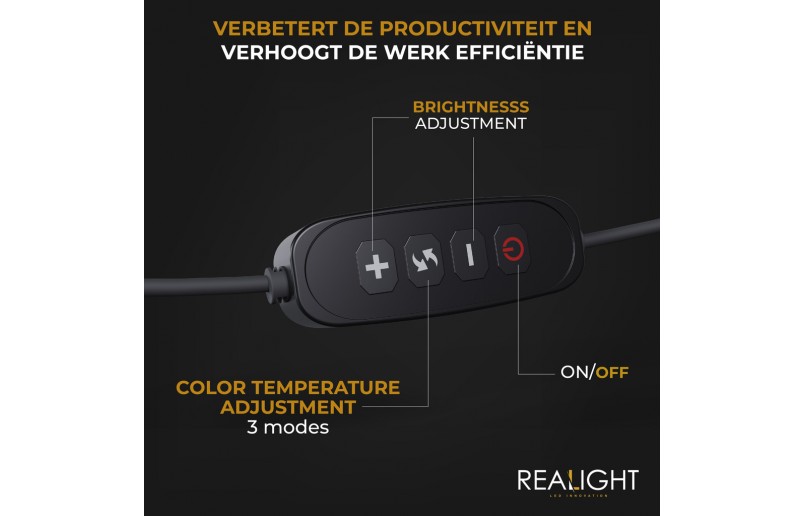 Bureaulamp Leeslamp roteerbaar met dimfunctie en kleurstanden - RL900BER