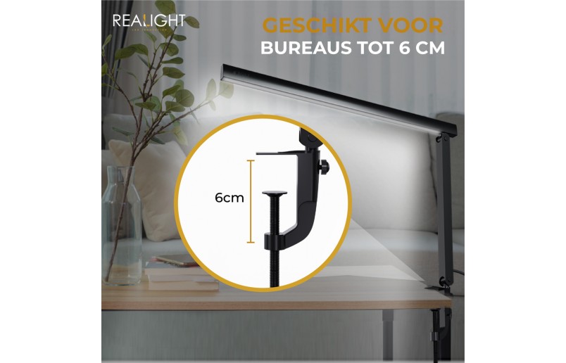 Bureaulamp Leeslamp roteerbaar met dimfunctie en kleurstanden - RL900BER