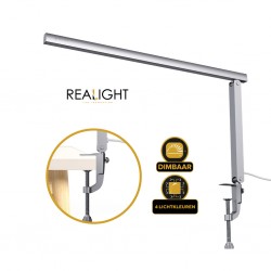 Bureaulamp Leeslamp zilver, roteerbaar, dimfunctie en kleurstanden