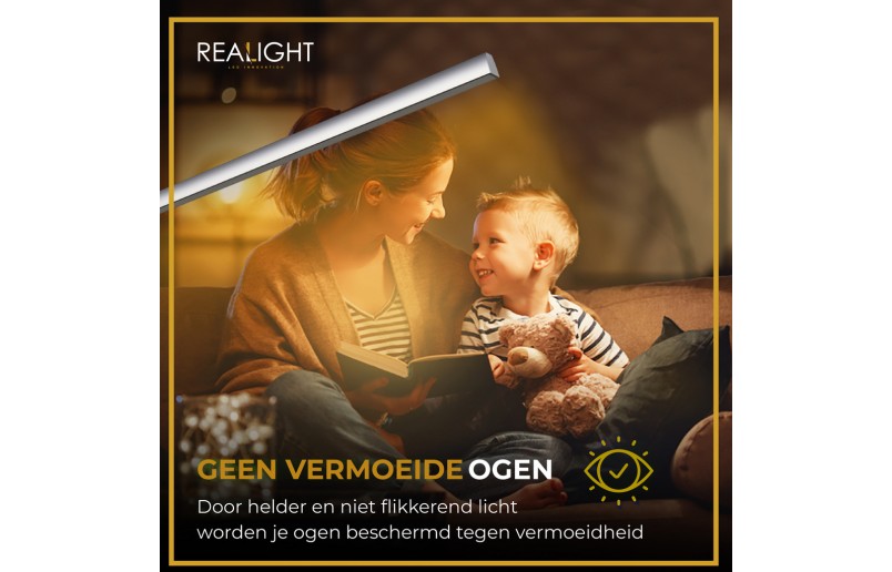 Bureaulamp Leeslamp zilver, roteerbaar, dimfunctie en kleurstanden