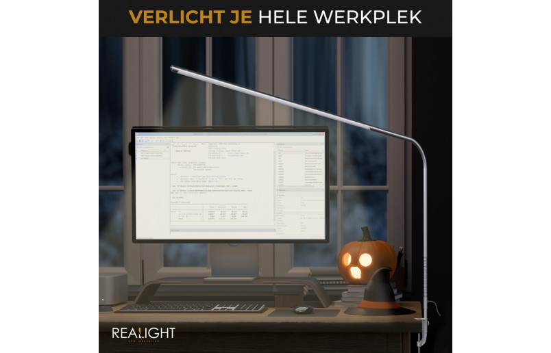 Bureaulamp Leeslamp zilver, flexibel in gebruik
