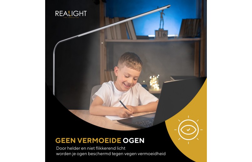 Bureaulamp Leeslamp zilver, flexibel in gebruik