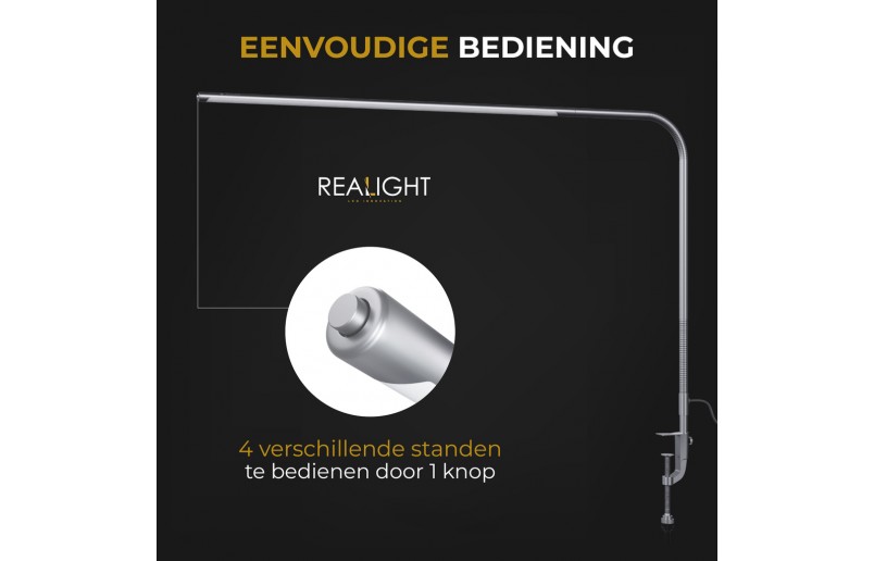 Bureaulamp Leeslamp zilver, flexibel in gebruik