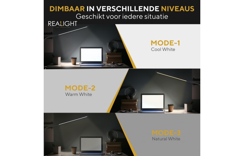 Bureaulamp Leeslamp zwart flexibel in gebruik