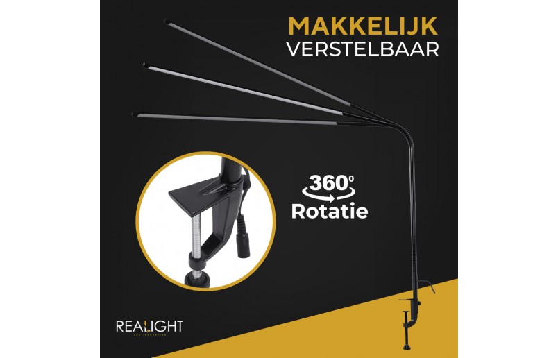 Bureaulamp Leeslamp zwart flexibel in gebruik