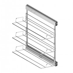 Uittrekbaar chroom opbergrek met 3 etages